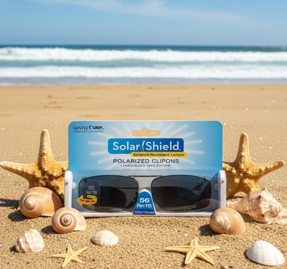 Solar Shield Polarized Clip-on Sunglasses 56 Rec15